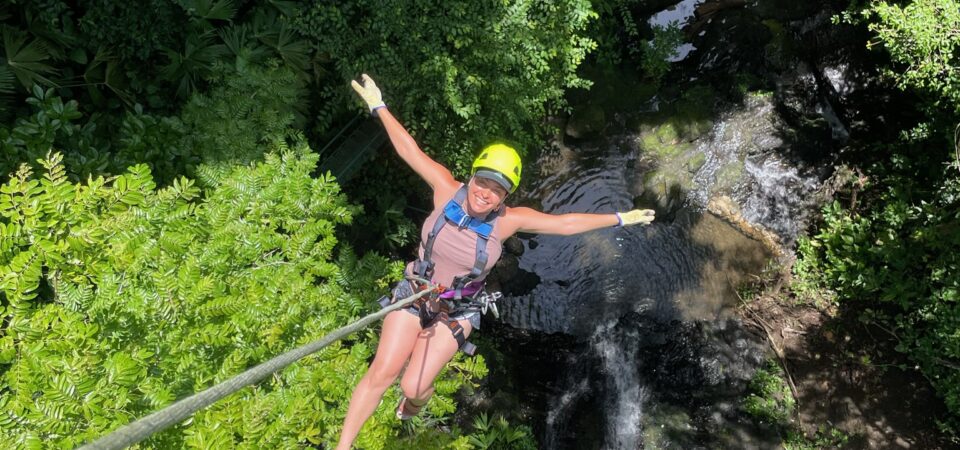 Group enjoying canopy experience and zipline adventure in Manuel Antonio