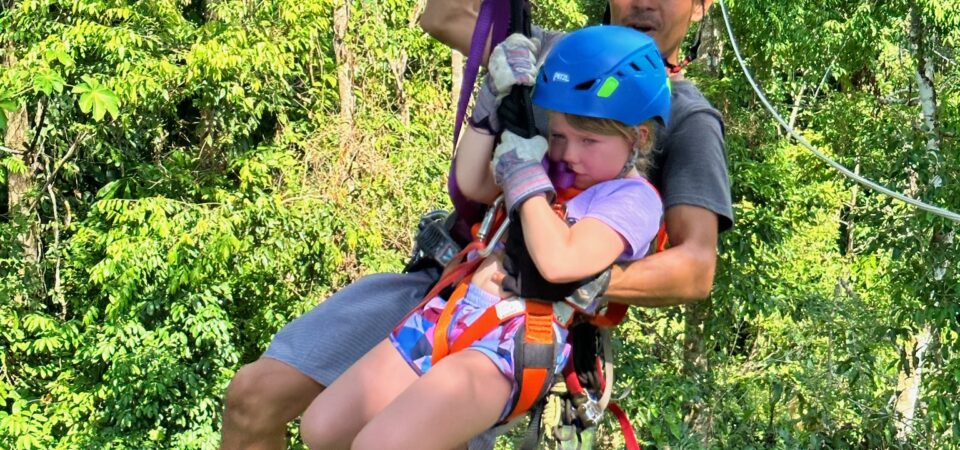 Traveler enjoying canopy tour zipline in Manuel Antonio Costa Rica